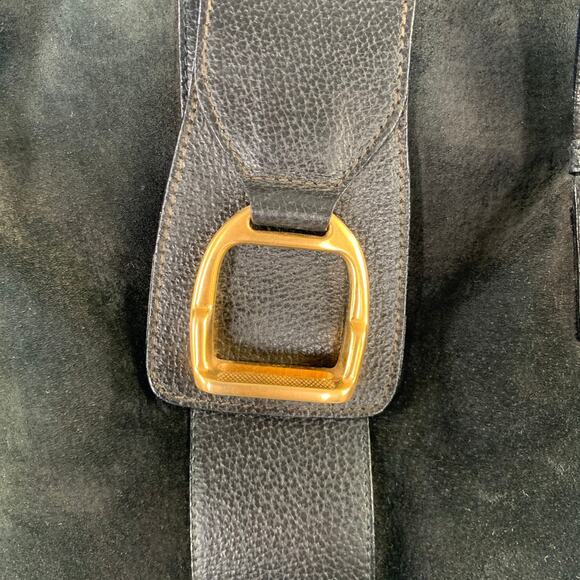 GUCCI Black Suede Leather Tote Bags - Picture 2 of 12